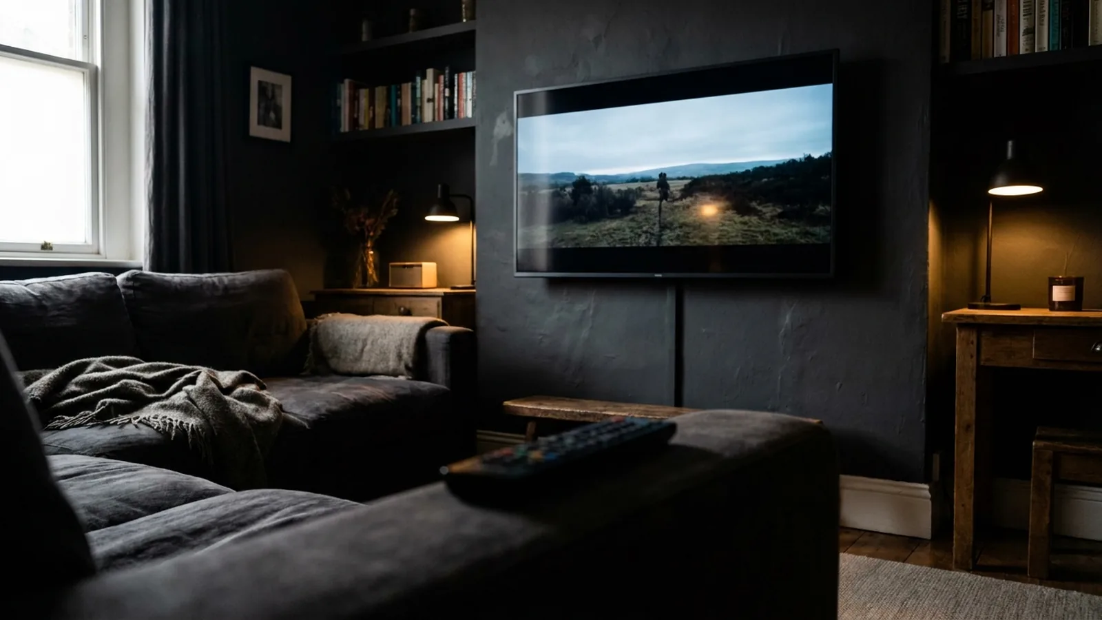 Photo of a TV split in two: one half showing the full picture with black bars, the other filling the screen